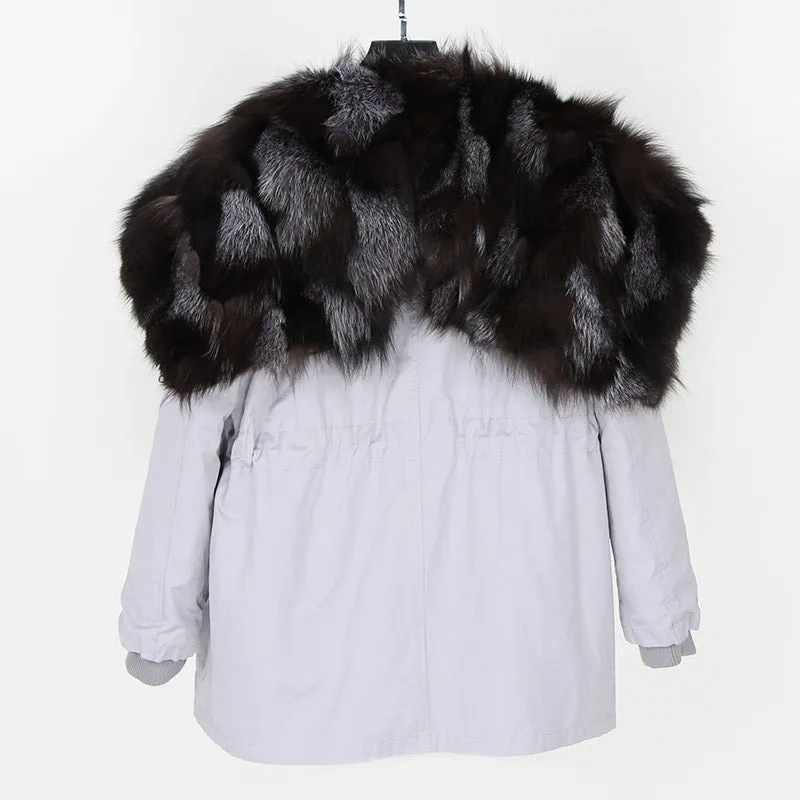 Women's Winter Casual Thick Bat-Sleeved Parka With Fur
