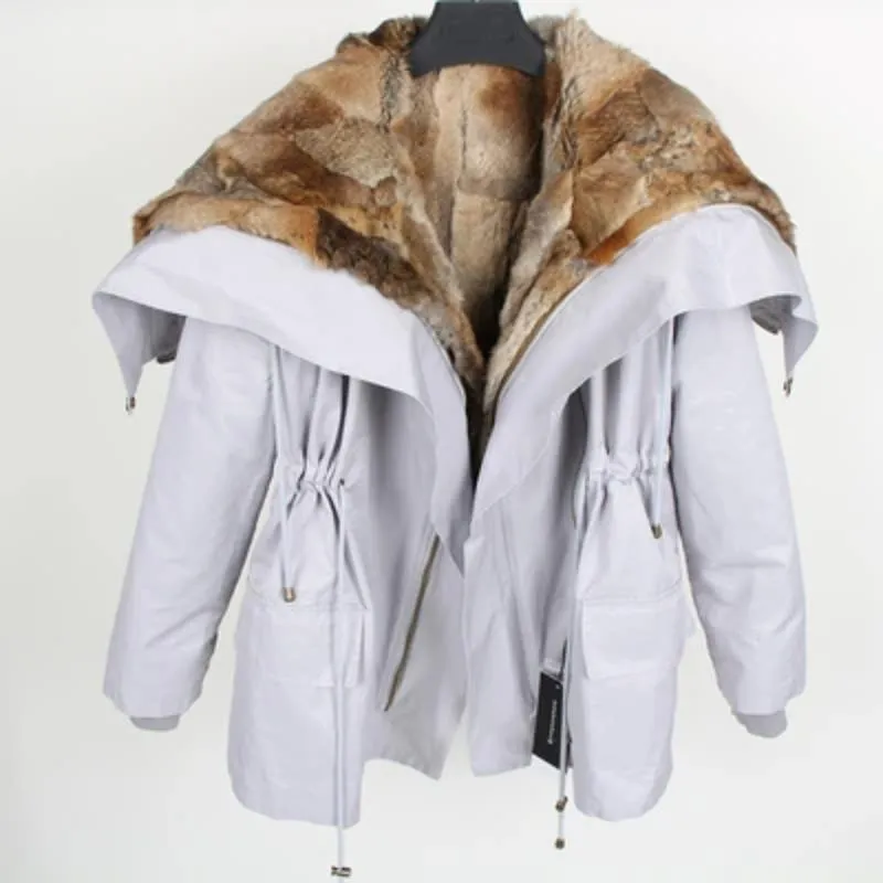 Women's Winter Casual Thick Bat-Sleeved Parka With Fur