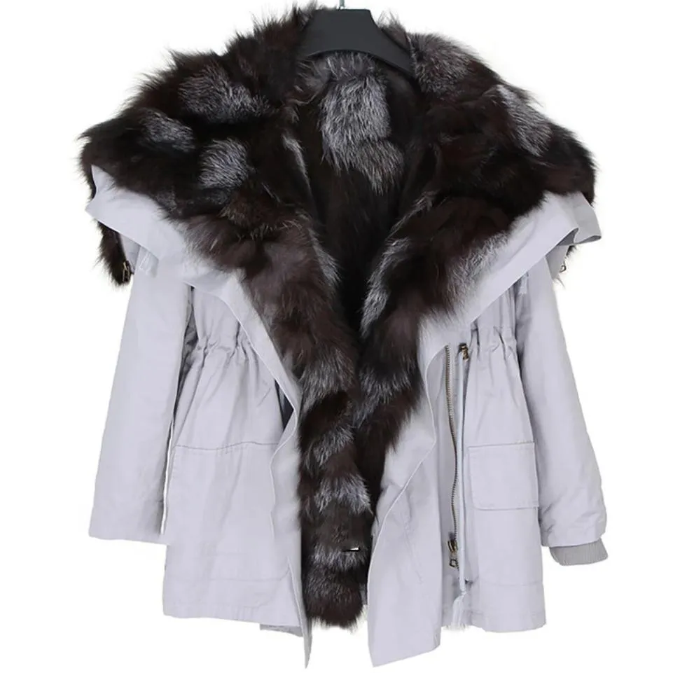 Women's Winter Casual Thick Bat-Sleeved Parka With Fur