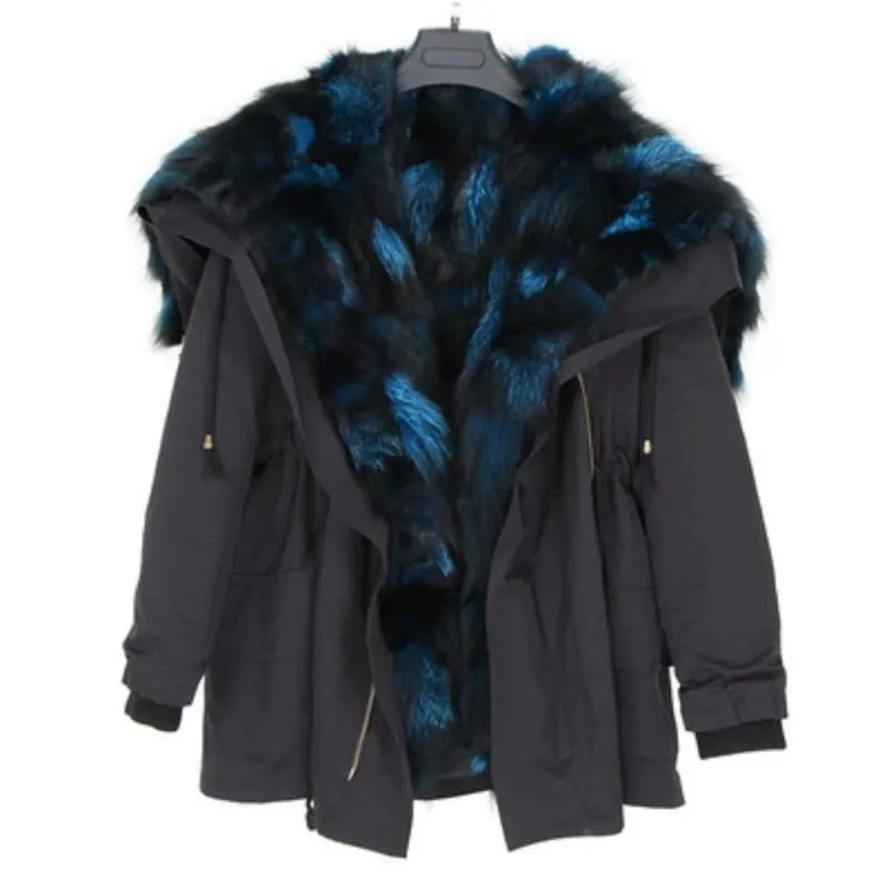 Women's Winter Casual Thick Bat-Sleeved Parka With Fur