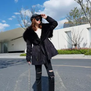 Women's Winter Casual Thick Bat-Sleeved Parka With Fur