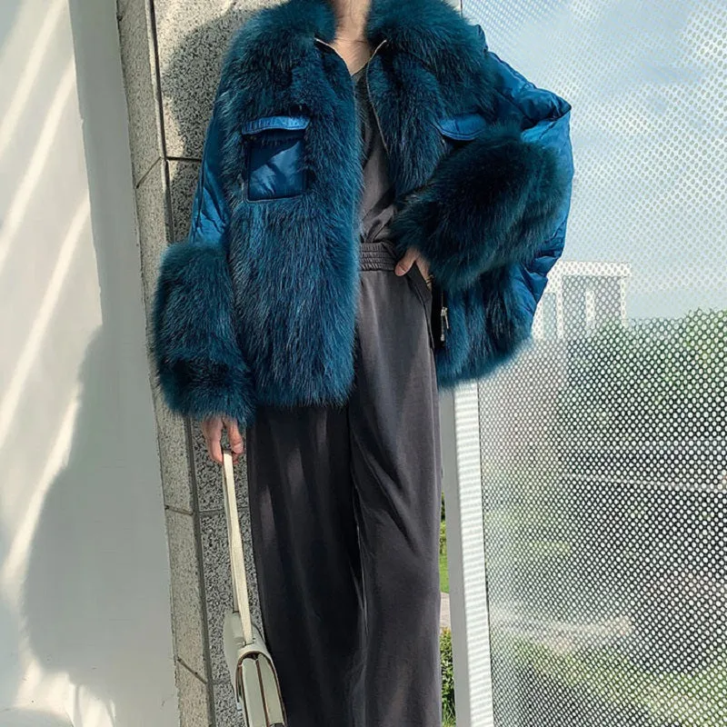 Women's Winter Casual Thick Loose Coat With Fox Fur