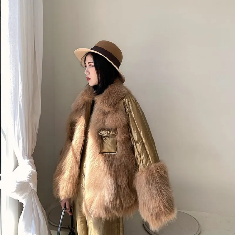 Women's Winter Casual Thick Loose Coat With Fox Fur