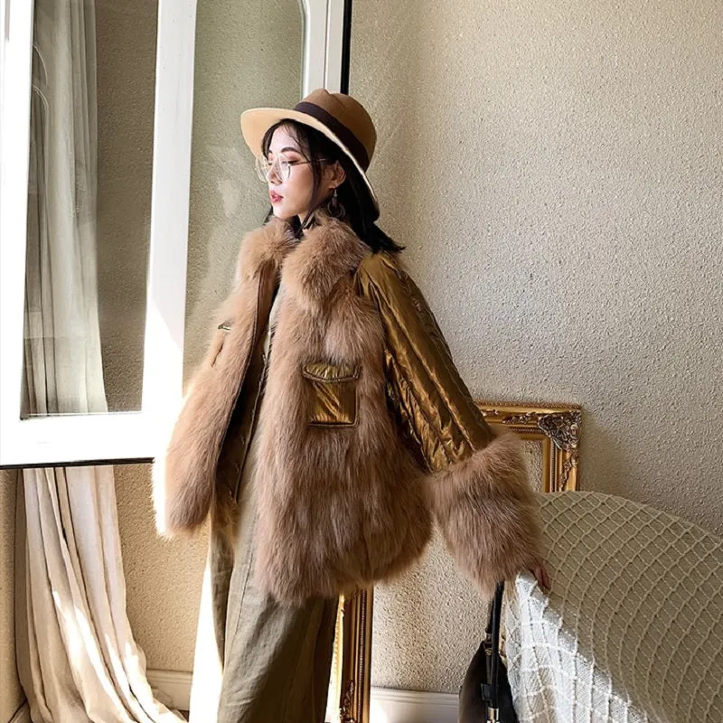 Women's Winter Casual Thick Loose Coat With Fox Fur