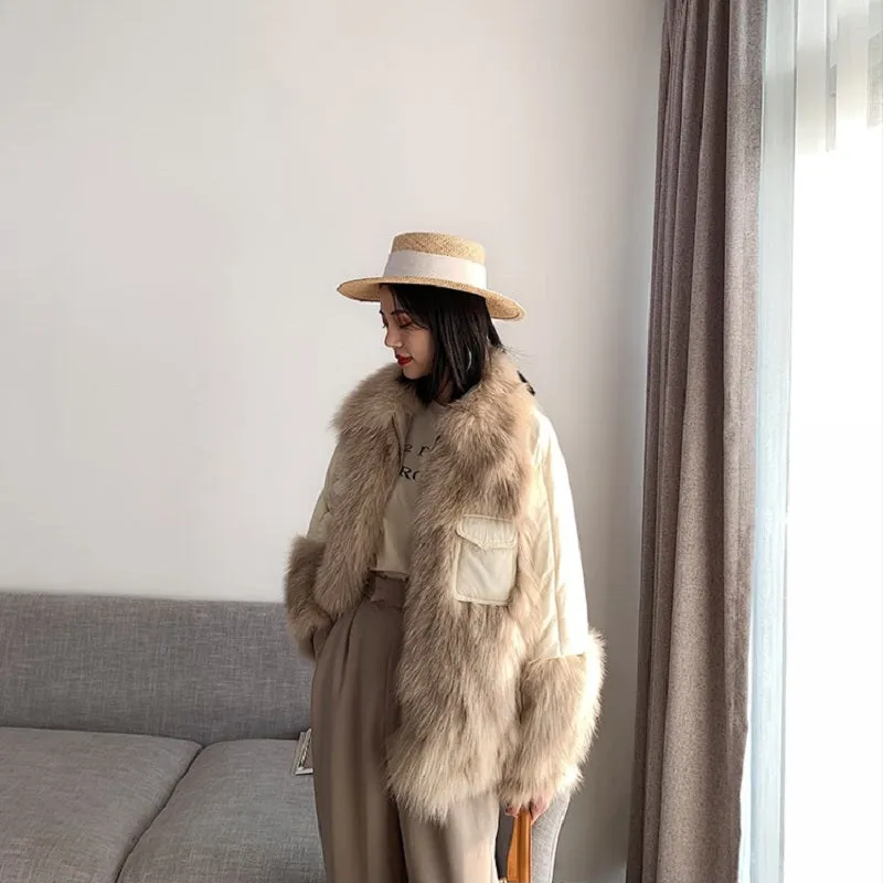 Women's Winter Casual Thick Loose Coat With Fox Fur