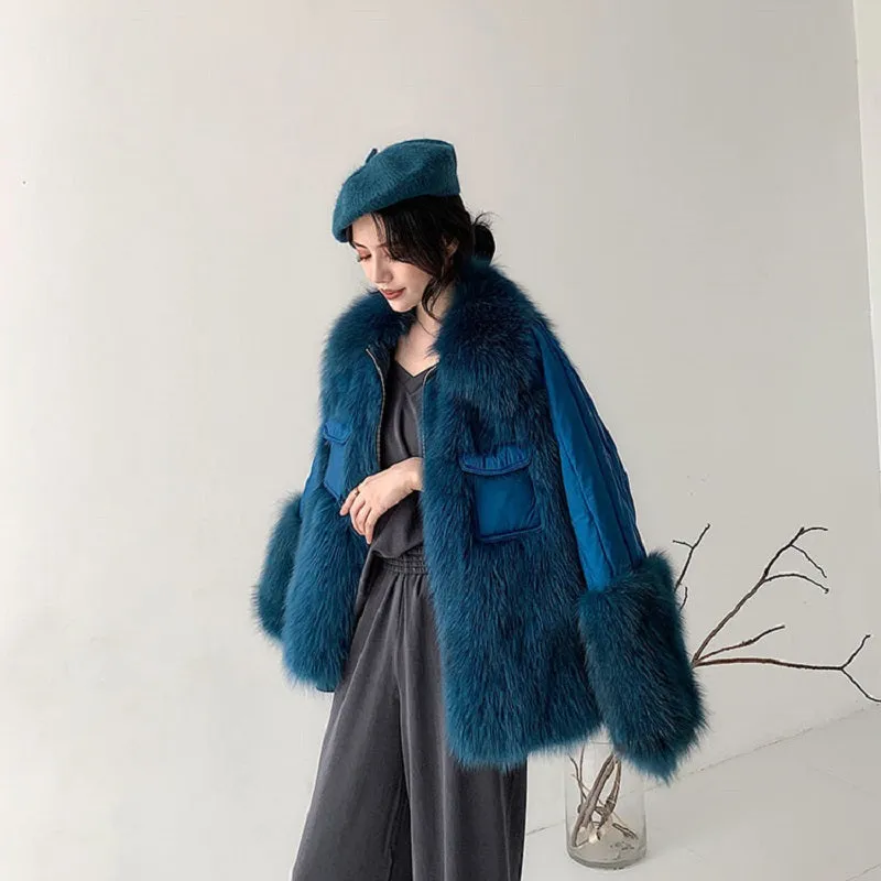 Women's Winter Casual Thick Loose Coat With Fox Fur
