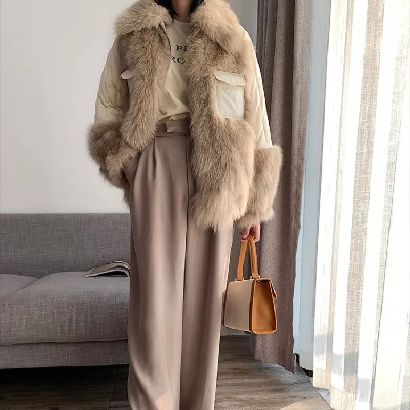 Women's Winter Casual Thick Loose Coat With Fox Fur