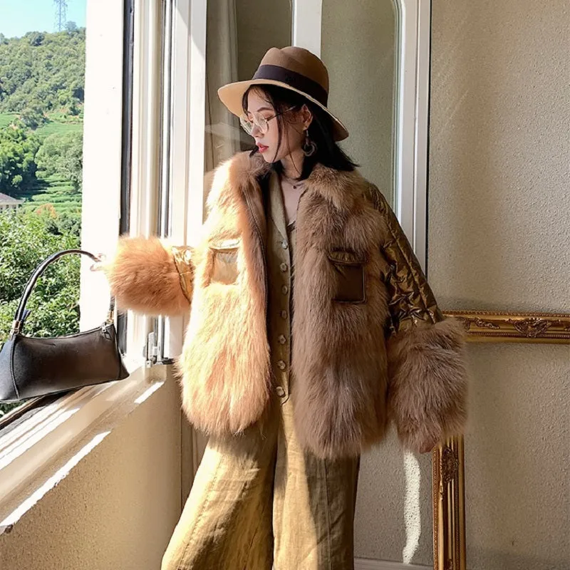 Women's Winter Casual Thick Loose Coat With Fox Fur