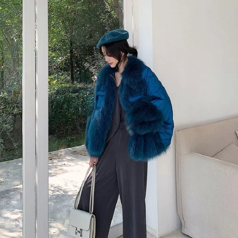 Women's Winter Casual Thick Loose Coat With Fox Fur