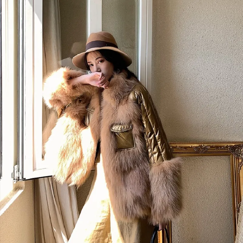 Women's Winter Casual Thick Loose Coat With Fox Fur