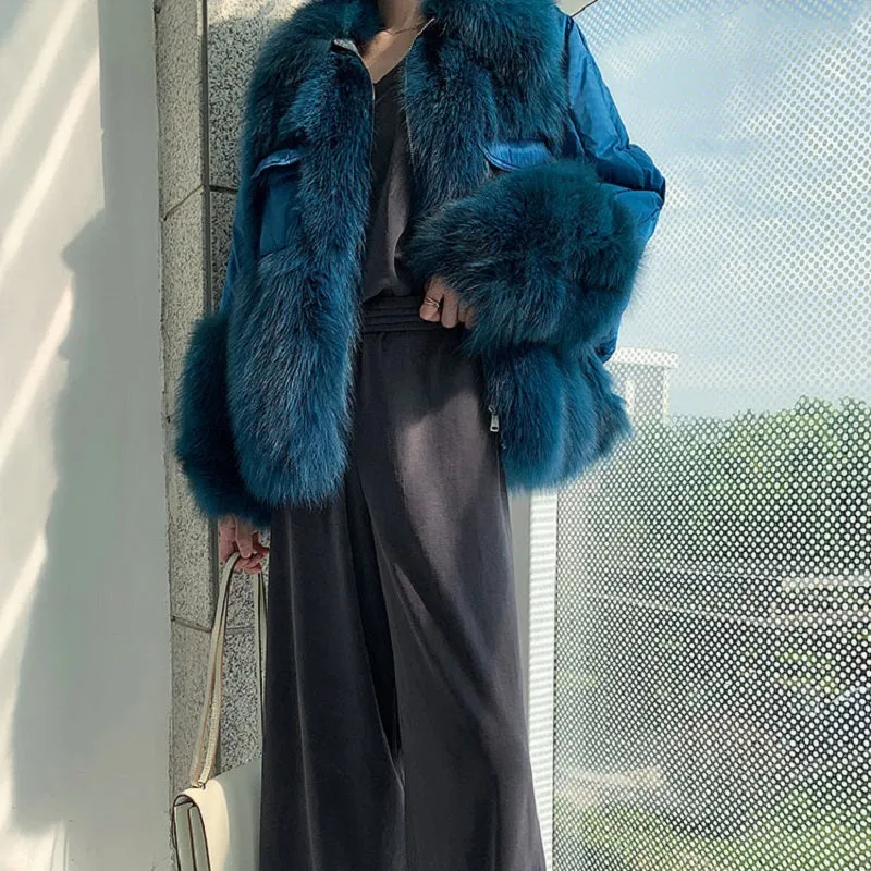 Women's Winter Casual Thick Loose Coat With Fox Fur