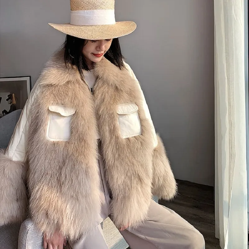 Women's Winter Casual Thick Loose Coat With Fox Fur