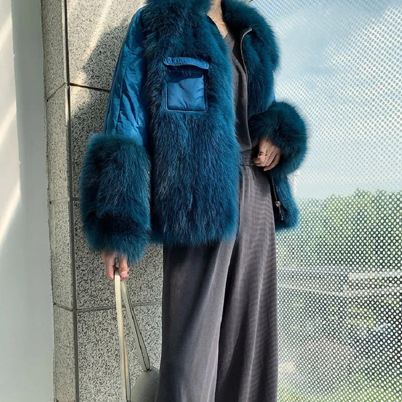Women's Winter Casual Thick Loose Coat With Fox Fur