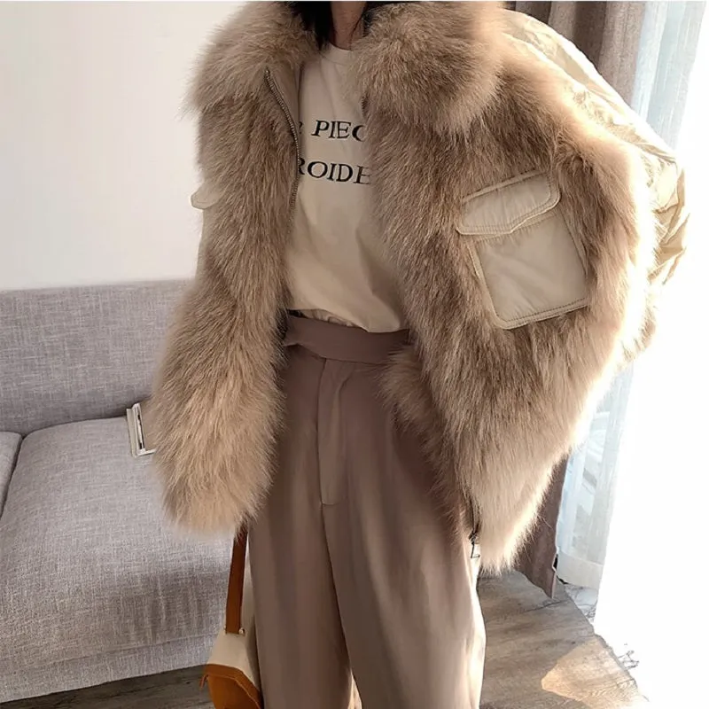 Women's Winter Casual Thick Loose Coat With Fox Fur