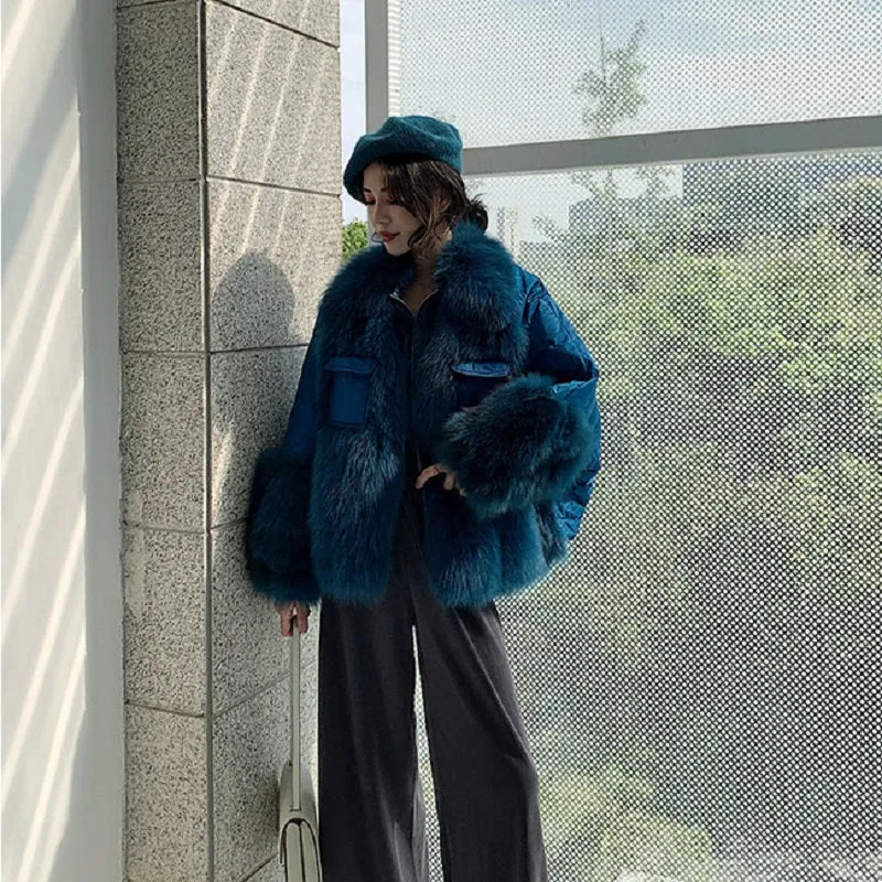 Women's Winter Casual Thick Loose Coat With Fox Fur