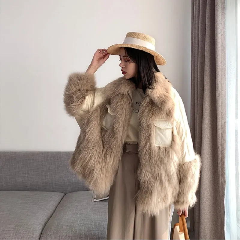 Women's Winter Casual Thick Loose Coat With Fox Fur