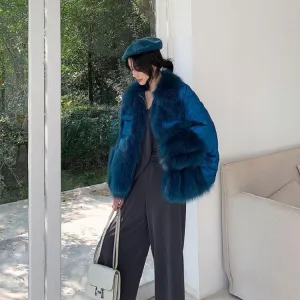 Women's Winter Casual Thick Loose Coat With Fox Fur