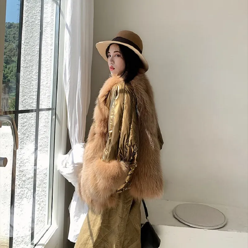 Women's Winter Casual Thick Loose Coat With Fox Fur