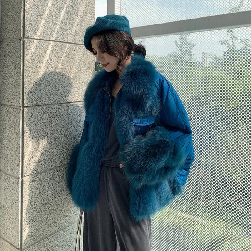 Women's Winter Casual Thick Loose Coat With Fox Fur