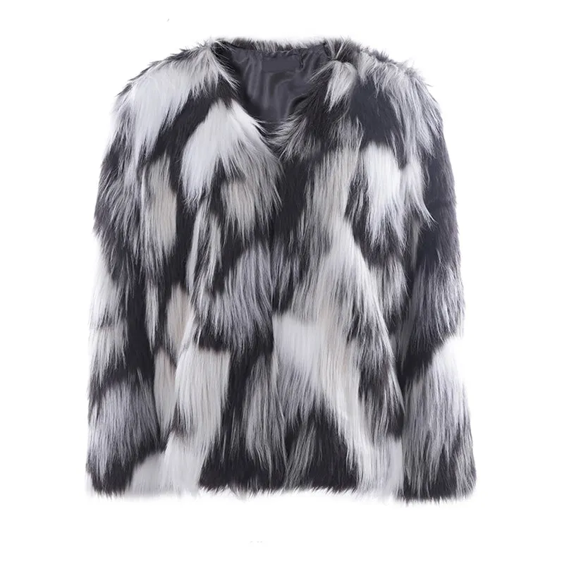Women's Winter Faux Fur Long Sleeved Coat