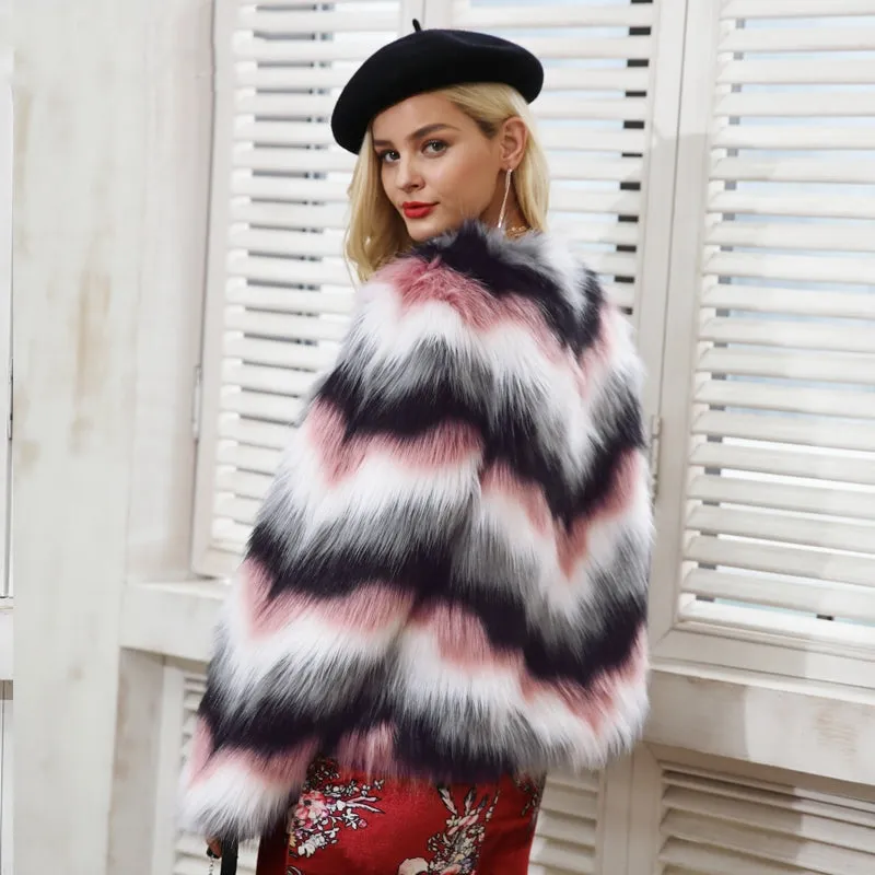 Women's Winter Faux Fur Long Sleeved Coat