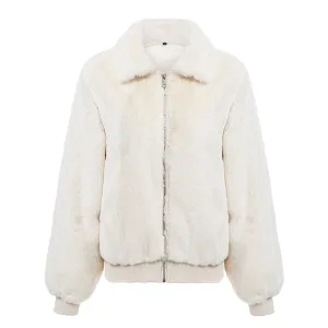 Women's Winter Furry Faux Fur Casual Bomber