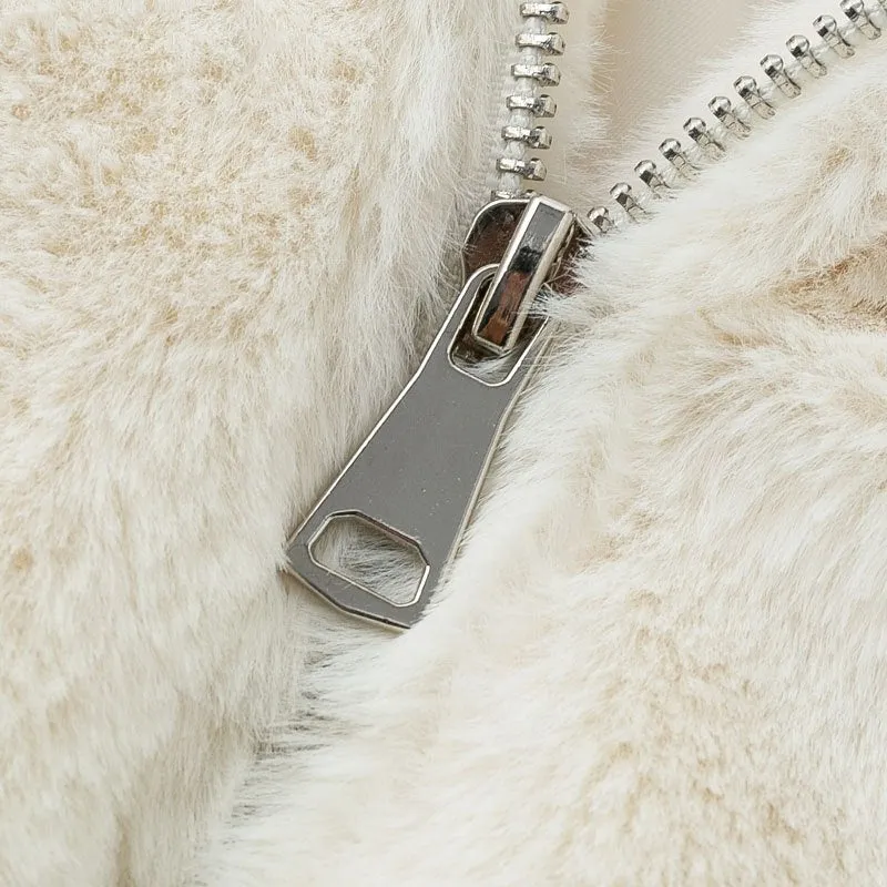 Women's Winter Furry Faux Fur Casual Bomber