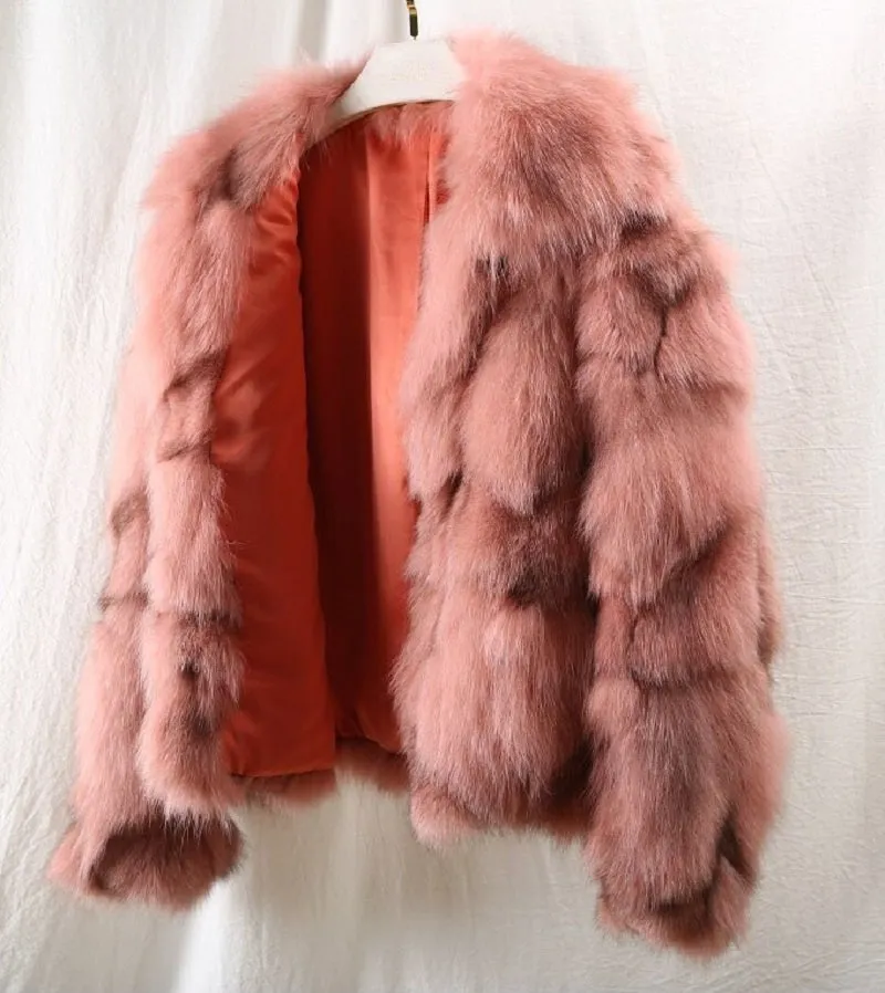 Women's Winter Short Warm Slim Coat With Fox Fur