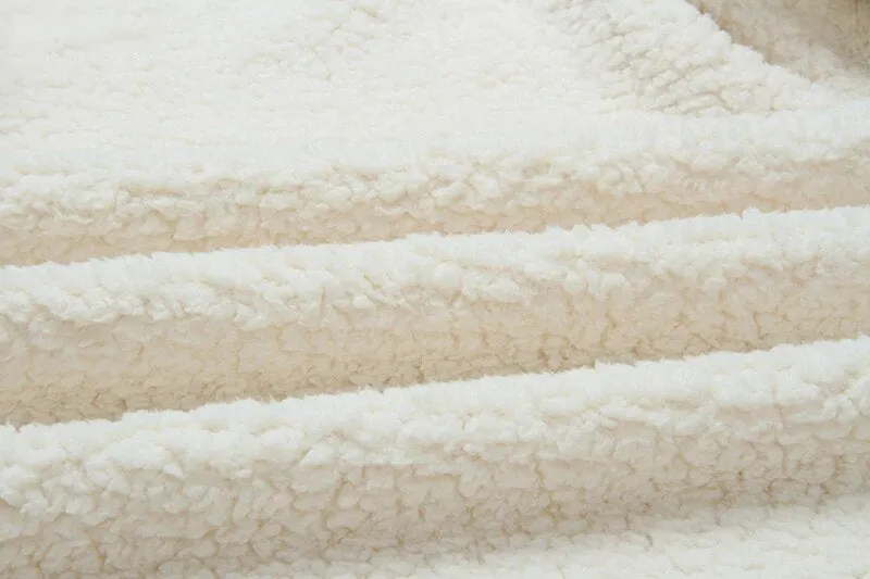 Women's Winter Soft Plush Thick Fleece Faux Fur Jacket