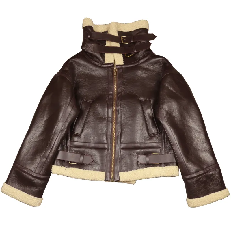 Women's Winter Warm Faux Sheepskin Short Coat With Zipper