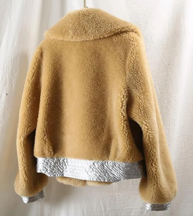 Women's Winter Wool Short Slim Thick Parka