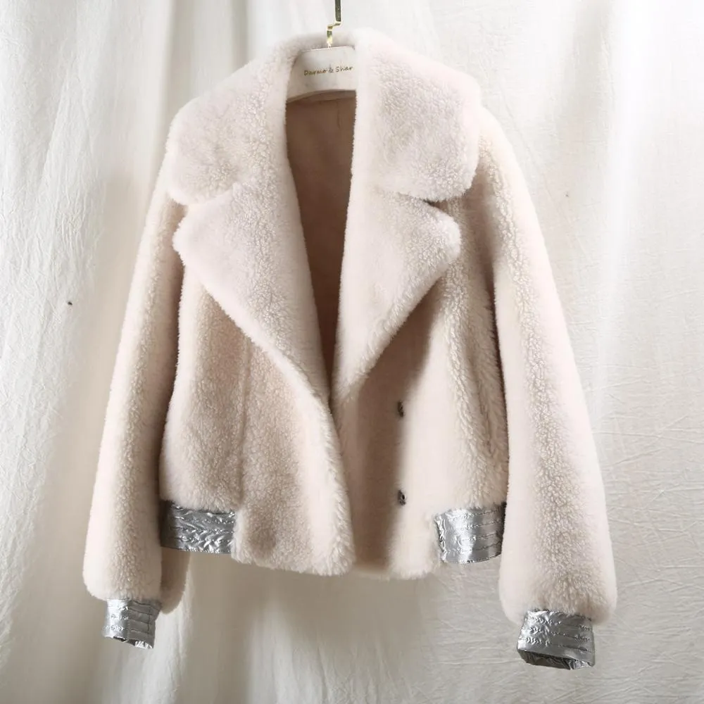 Women's Winter Wool Short Slim Thick Parka
