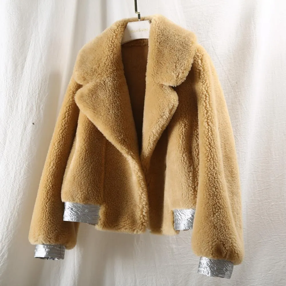 Women's Winter Wool Short Slim Thick Parka