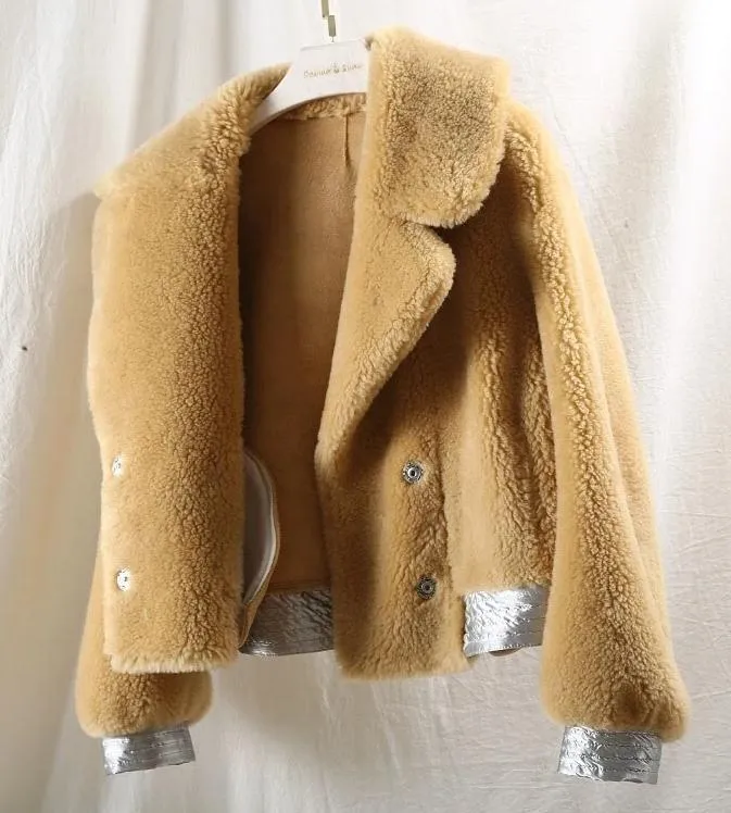 Women's Winter Wool Short Slim Thick Parka