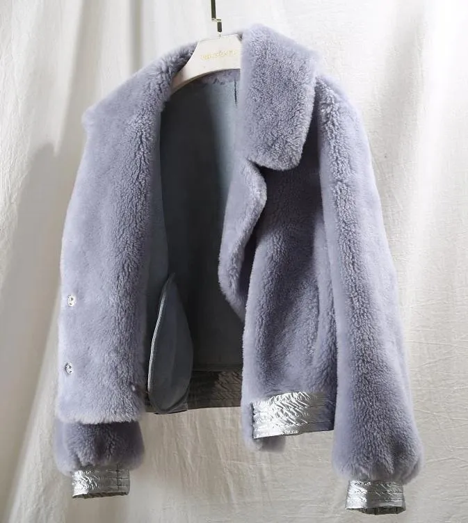 Women's Winter Wool Short Slim Thick Parka