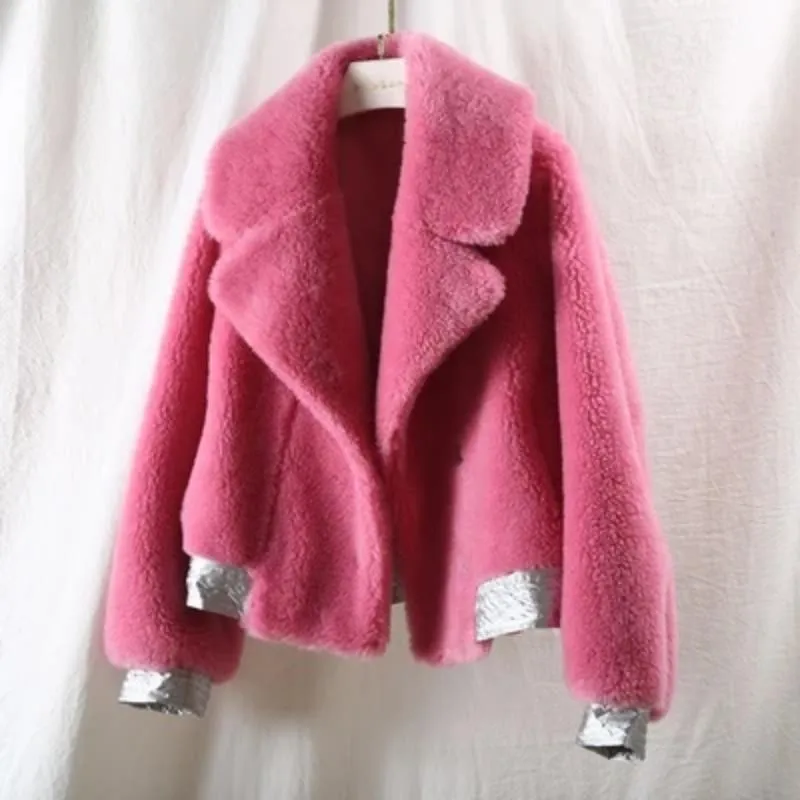 Women's Winter Wool Short Slim Thick Parka