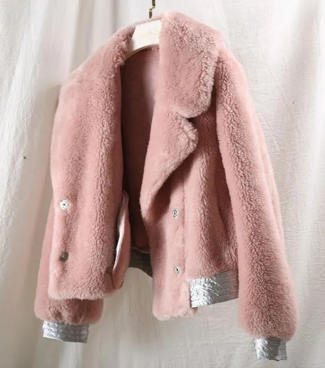 Women's Winter Wool Short Slim Thick Parka