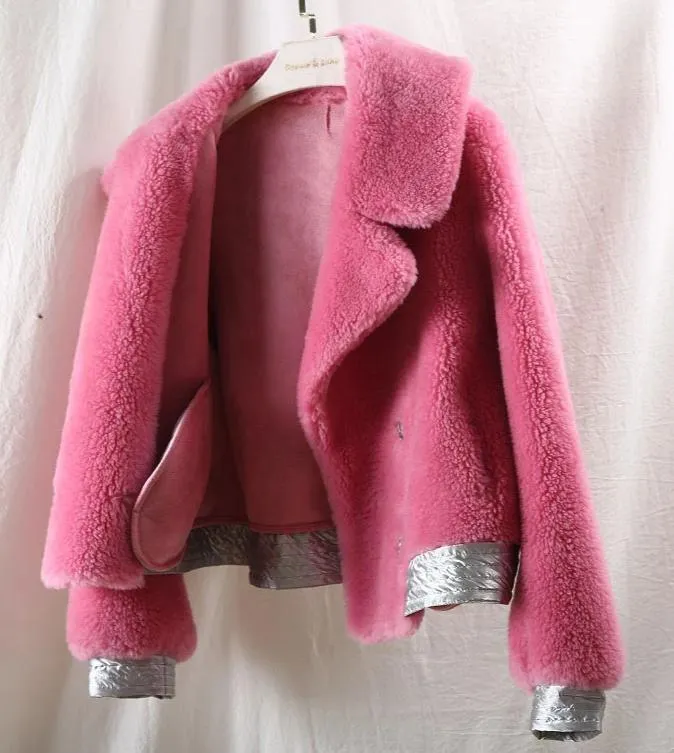 Women's Winter Wool Short Slim Thick Parka