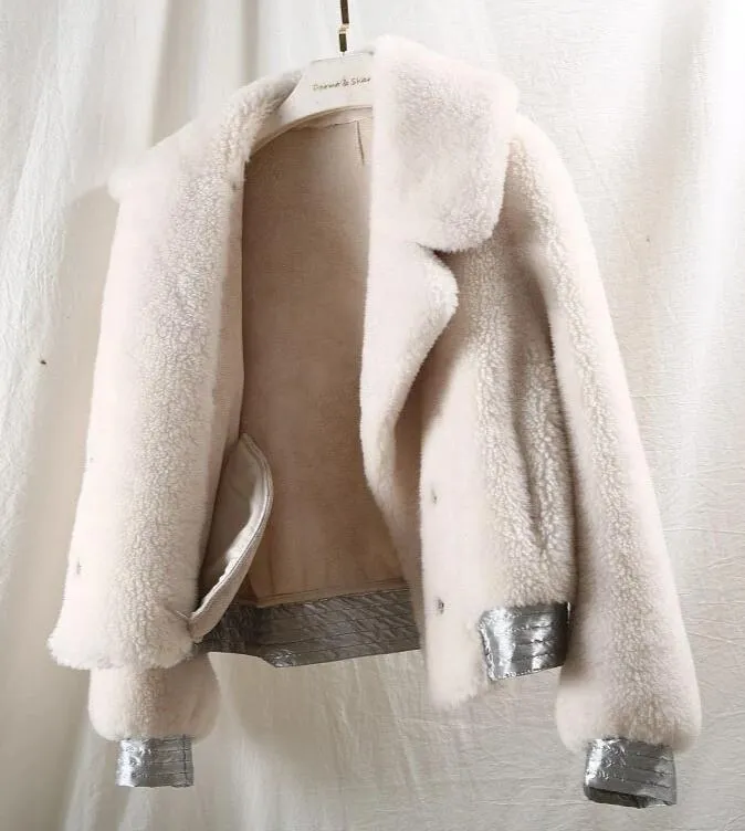 Women's Winter Wool Short Slim Thick Parka