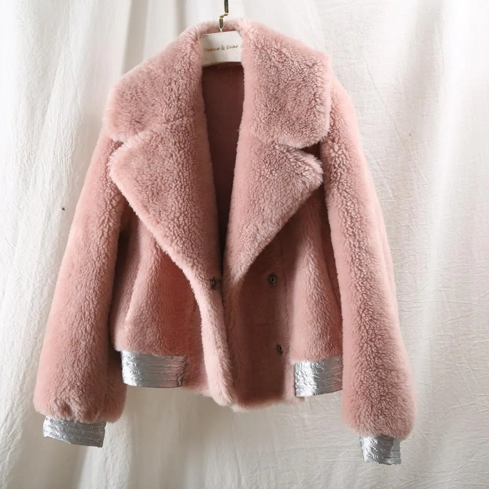 Women's Winter Wool Short Slim Thick Parka